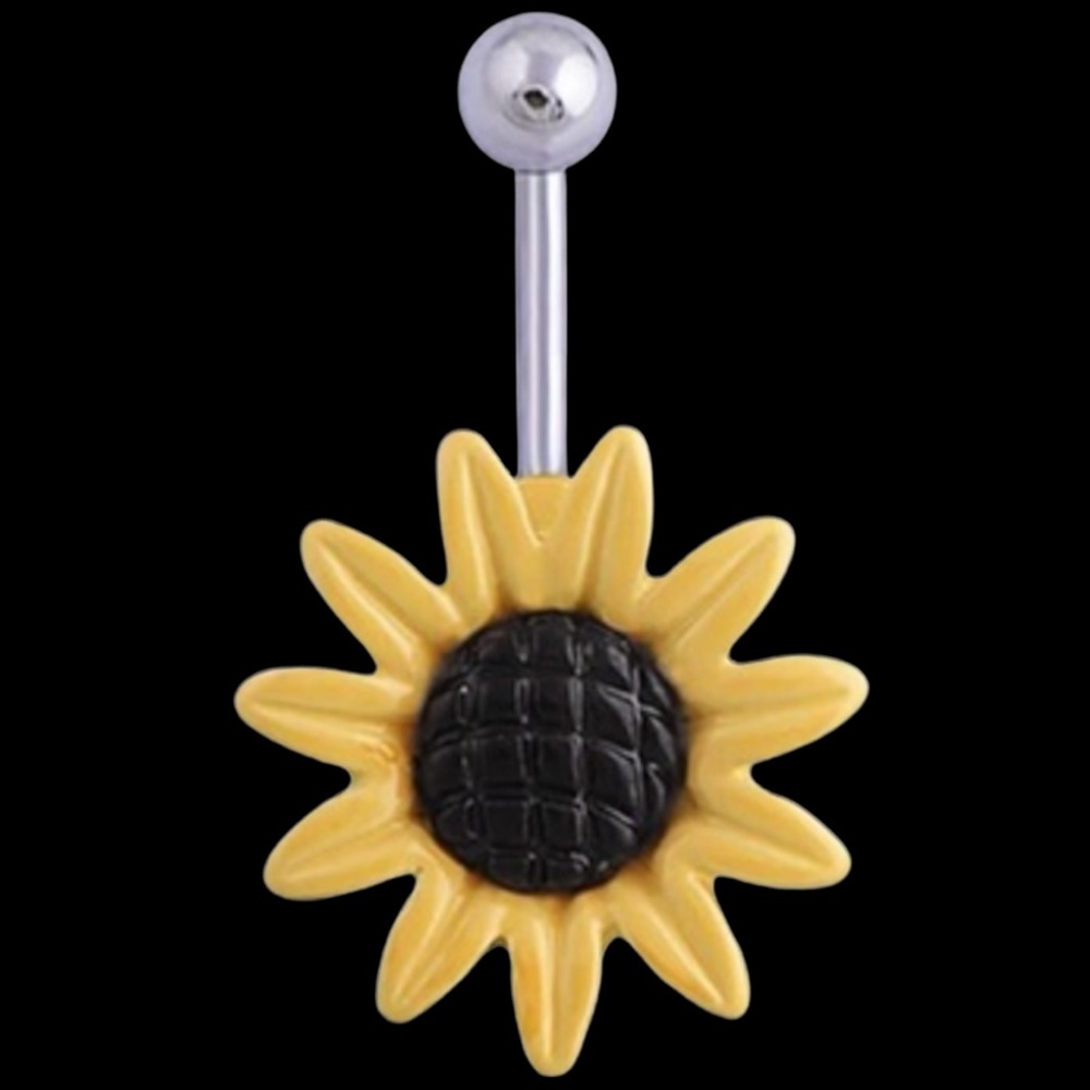 Sunflower Belly Button Ring Surgical steel.NWT